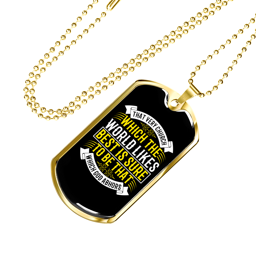 The World Likes Best Christian Necklace Stainless Steel or 18k Gold Dog Tag 24" Chain-Express Your Love Gifts