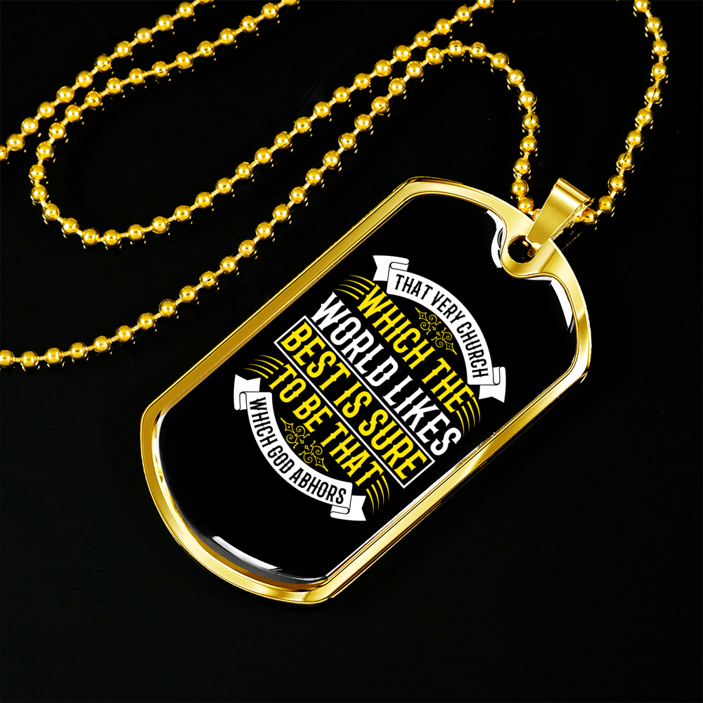 The World Likes Best Christian Necklace Stainless Steel or 18k Gold Dog Tag 24" Chain-Express Your Love Gifts