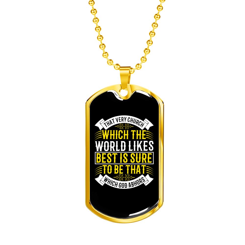 The World Likes Best Christian Necklace Stainless Steel or 18k Gold Dog Tag 24" Chain-Express Your Love Gifts