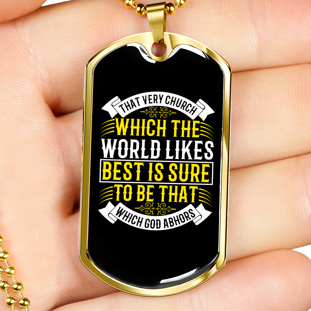 The World Likes Best Christian Necklace Stainless Steel or 18k Gold Dog Tag 24" Chain-Express Your Love Gifts