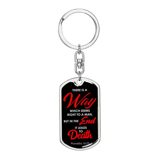 There Is A Way Keyring Proverbs Bible Verse Keychain Stainless Steel or 18k Gold-Express Your Love Gifts