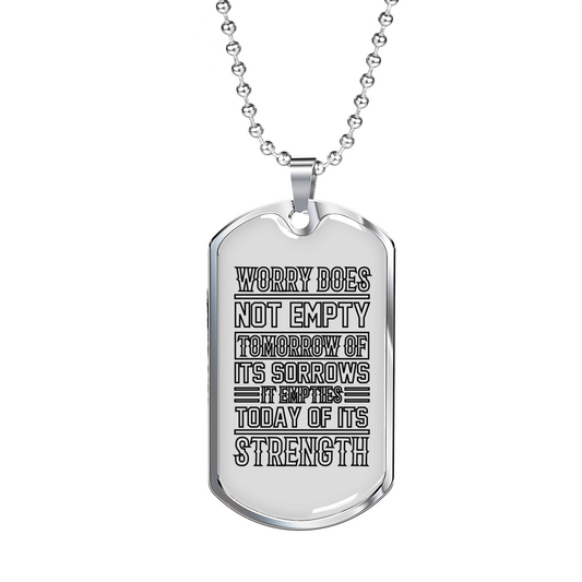 Today Of Its Strength Christian Necklace Stainless Steel or 18k Gold Dog Tag 24" Chain-Express Your Love Gifts