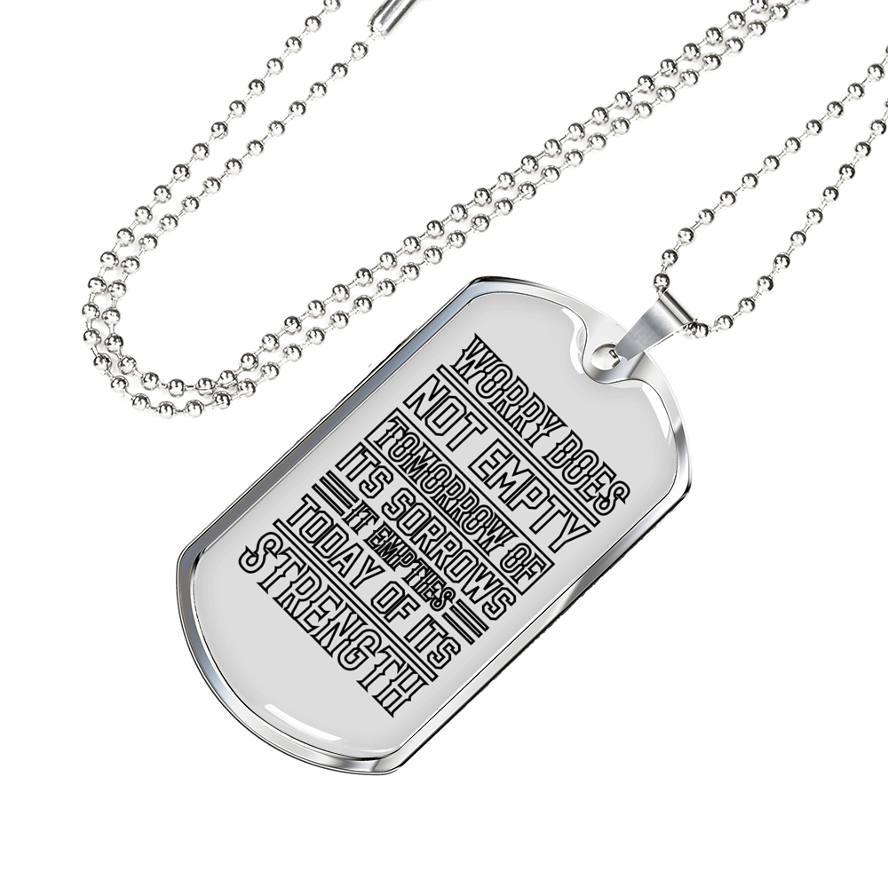 Today Of Its Strength Christian Necklace Stainless Steel or 18k Gold Dog Tag 24" Chain-Express Your Love Gifts