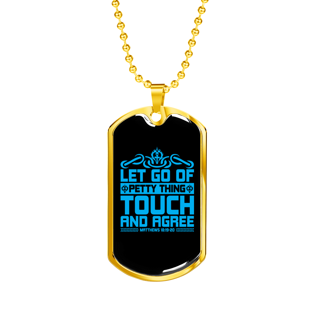 Touch And Agree Christian Necklace Stainless Steel or 18k Gold Dog Tag 24" Chain-Express Your Love Gifts
