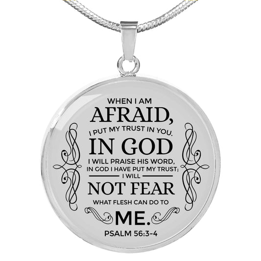Trust In God Circle Necklace Stainless Steel or 18k Gold 18-22" - Express Your Love Gifts