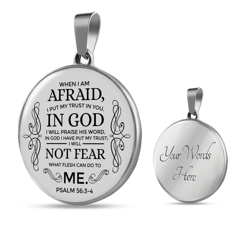 Trust In God Circle Necklace Stainless Steel or 18k Gold 18-22" - Express Your Love Gifts