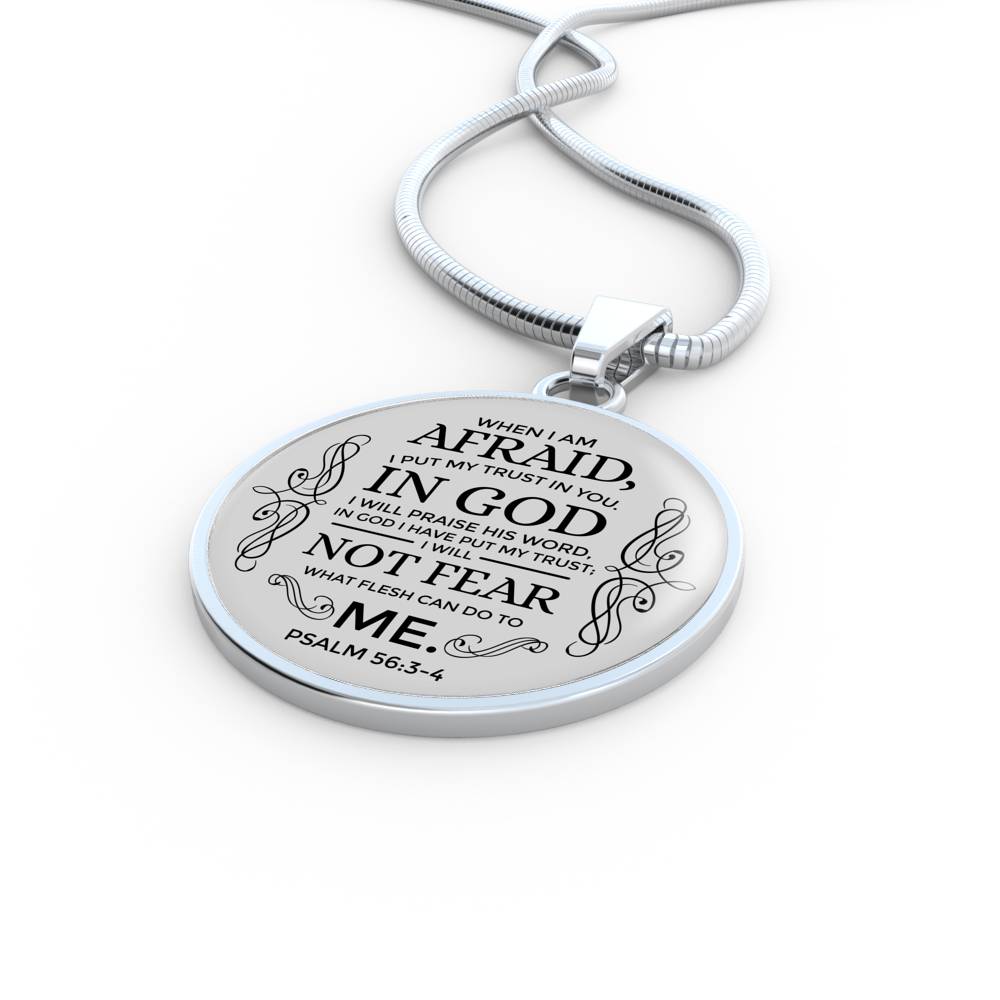 Trust In God Circle Necklace Stainless Steel or 18k Gold 18-22" - Express Your Love Gifts