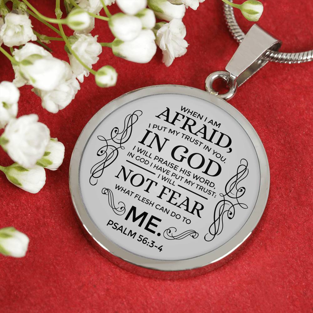 Trust In God Circle Necklace Stainless Steel or 18k Gold 18-22" - Express Your Love Gifts