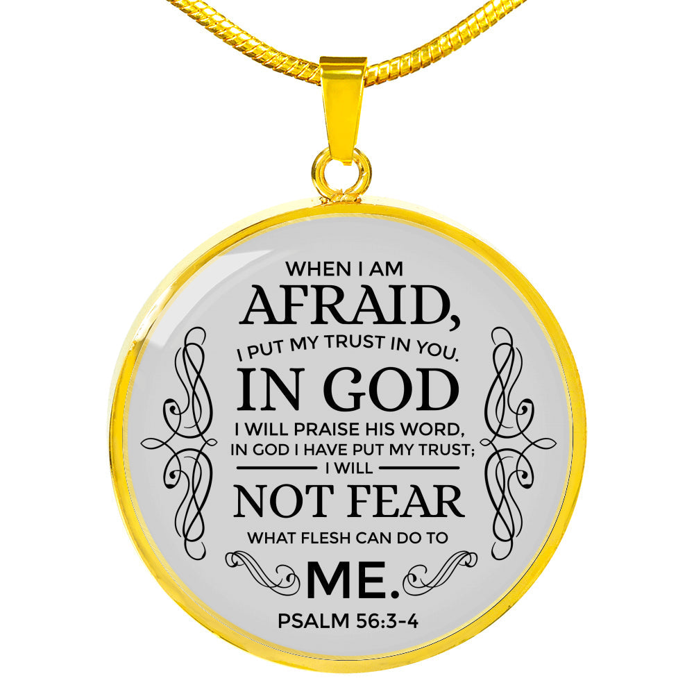 Trust In God Circle Necklace Stainless Steel or 18k Gold 18-22" - Express Your Love Gifts