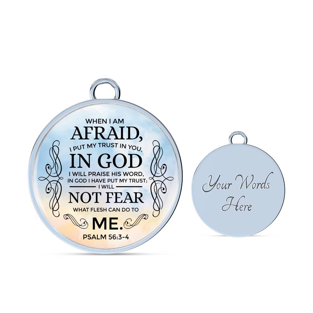 Trust In God Stainless Steel or 18k Gold Circle Bangle Bracelet - Express Your Love Gifts