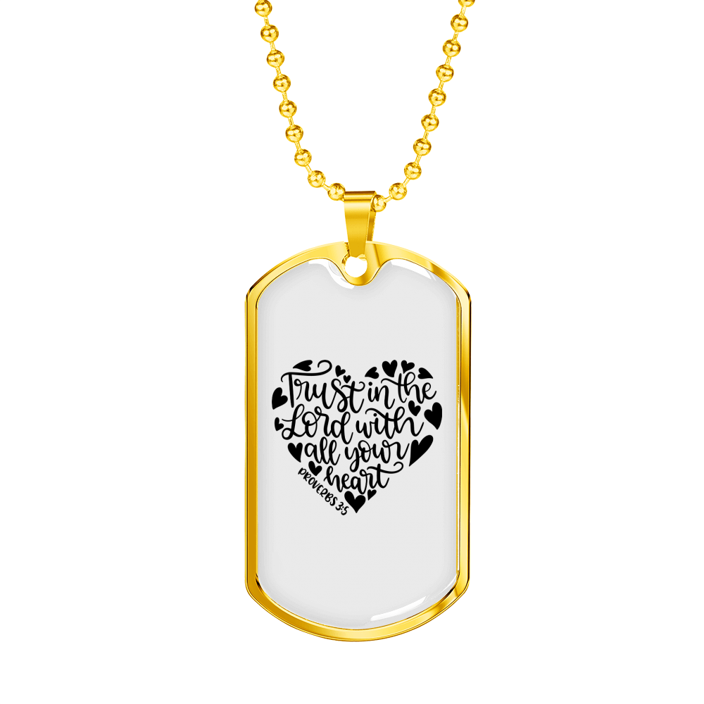 Trust In Lord Christian Necklace Stainless Steel or 18k Gold Dog Tag 24" Chain-Express Your Love Gifts