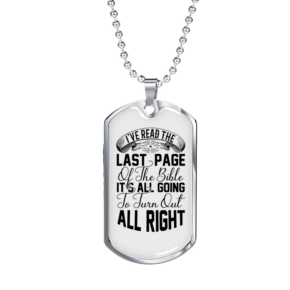 Turn Out Alright Christian Necklace Stainless Steel or 18k Gold Dog Tag 24" Chain-Express Your Love Gifts