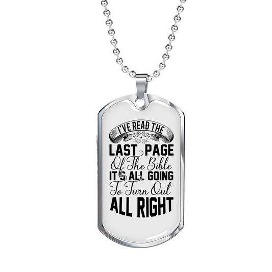 Turn Out Alright Christian Necklace Stainless Steel or 18k Gold Dog Tag 24" Chain-Express Your Love Gifts