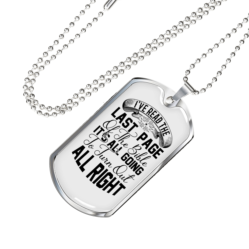 Turn Out Alright Christian Necklace Stainless Steel or 18k Gold Dog Tag 24" Chain-Express Your Love Gifts