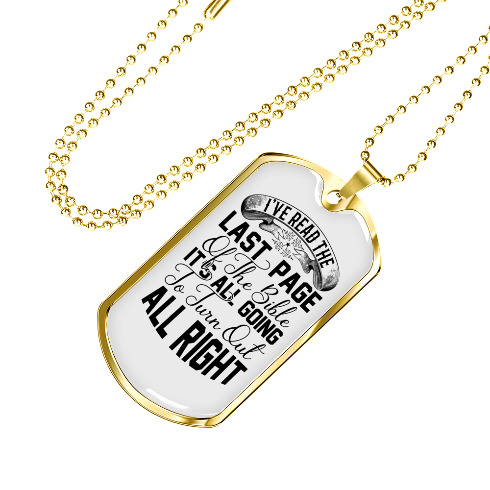 Turn Out Alright Christian Necklace Stainless Steel or 18k Gold Dog Tag 24" Chain-Express Your Love Gifts