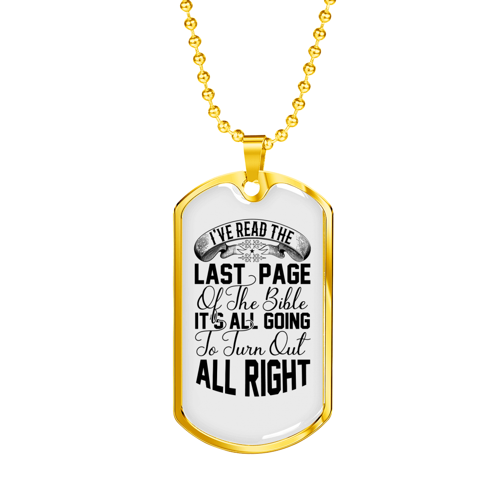 Turn Out Alright Christian Necklace Stainless Steel or 18k Gold Dog Tag 24" Chain-Express Your Love Gifts
