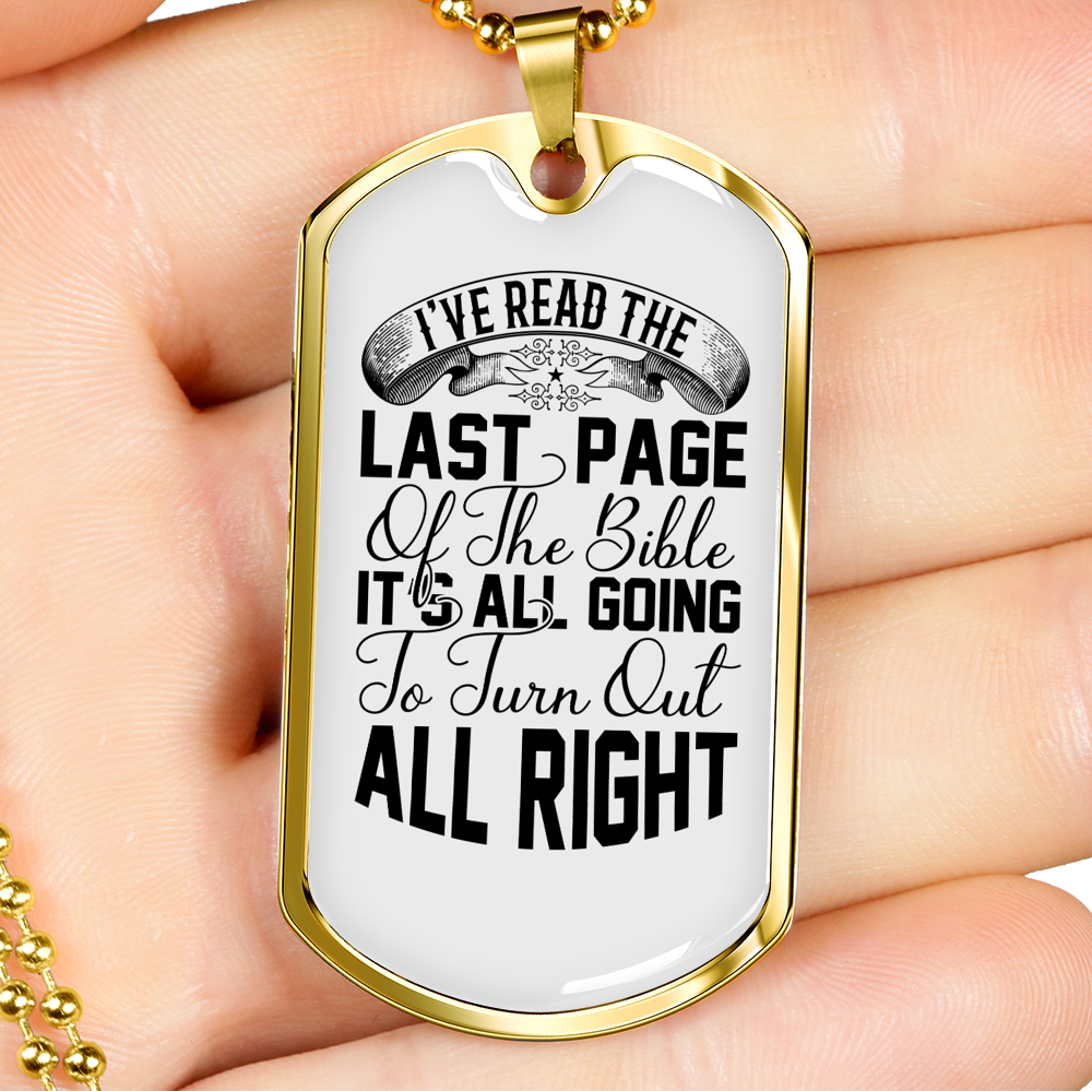 Turn Out Alright Christian Necklace Stainless Steel or 18k Gold Dog Tag 24" Chain-Express Your Love Gifts