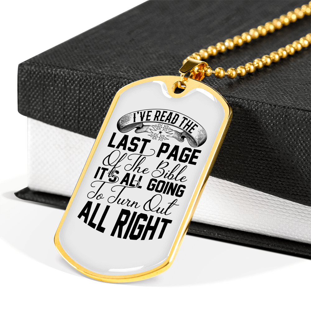 Turn Out Alright Christian Necklace Stainless Steel or 18k Gold Dog Tag 24" Chain-Express Your Love Gifts