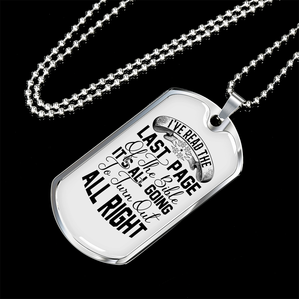 Turn Out Alright Christian Necklace Stainless Steel or 18k Gold Dog Tag 24" Chain-Express Your Love Gifts