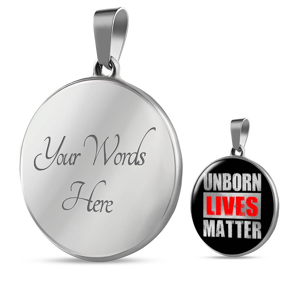 Unborn Lives Matter Prolife Circle Necklace Stainless Steel or 18k Gold 18-22"-Express Your Love Gifts