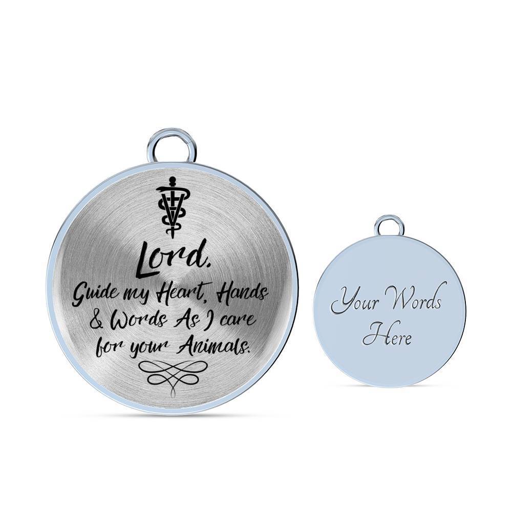 Veterinarians Prayer Caduceus Stainless Steel or 18k Gold Circle Bangle Bracelet - Express Your Love Gifts