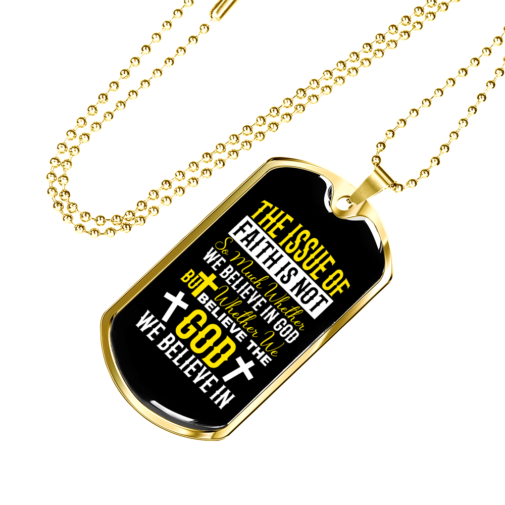 We Believe In God Christian Necklace Stainless Steel or 18k Gold Dog Tag 24" Chain-Express Your Love Gifts