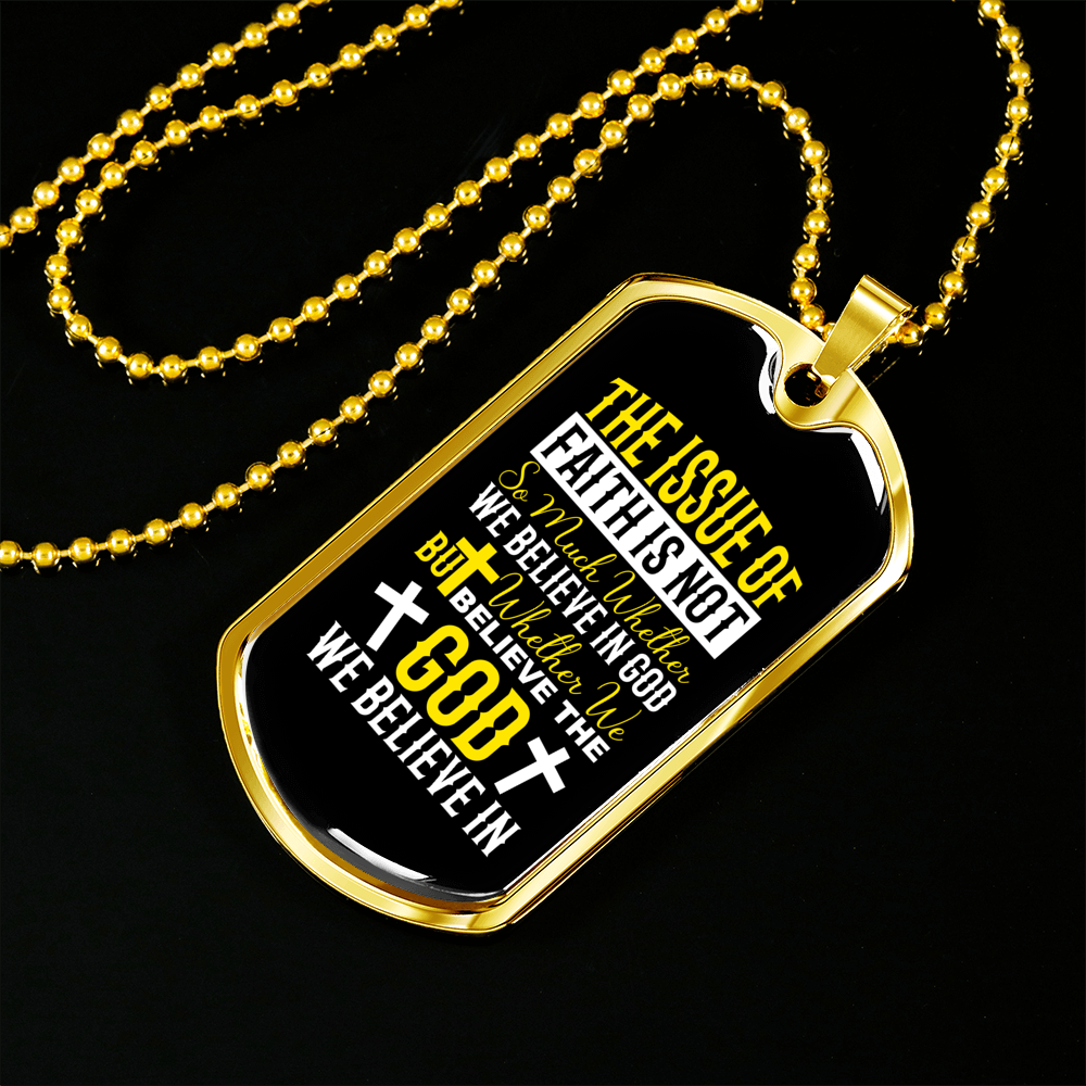 We Believe In God Christian Necklace Stainless Steel or 18k Gold Dog Tag 24" Chain-Express Your Love Gifts