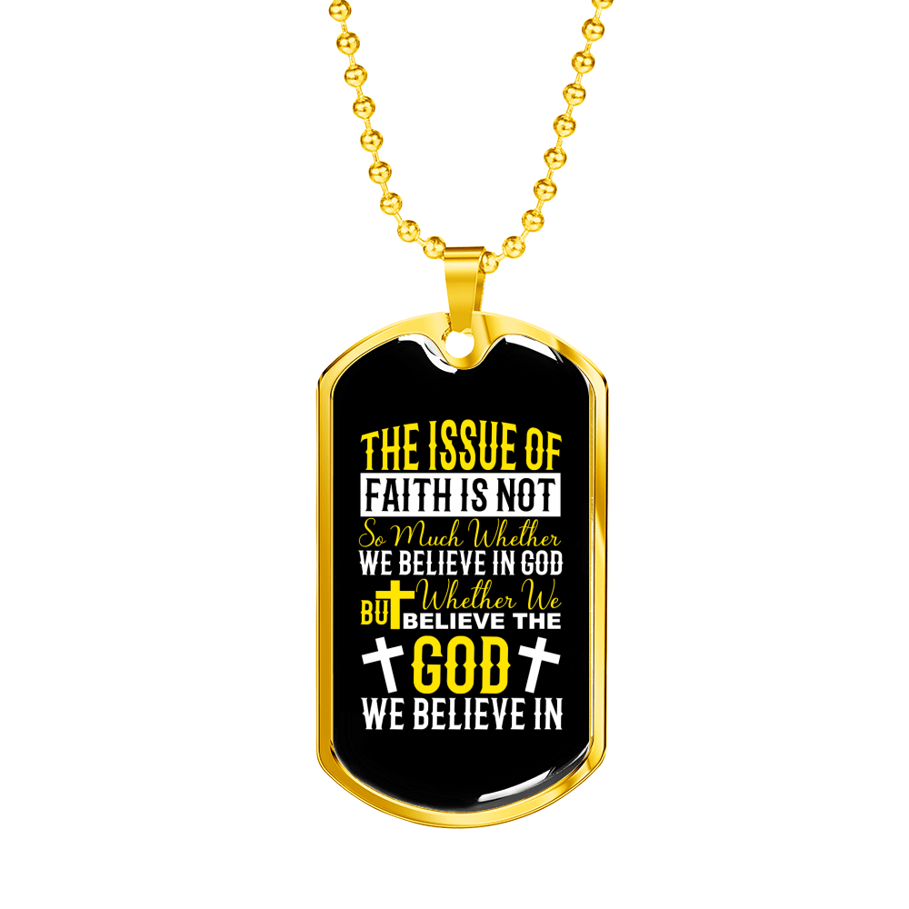 We Believe In God Christian Necklace Stainless Steel or 18k Gold Dog Tag 24" Chain-Express Your Love Gifts