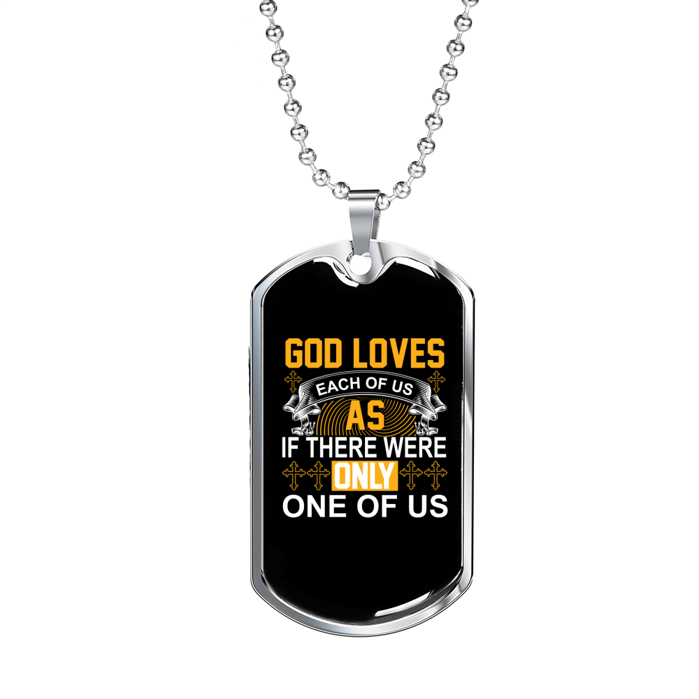 Were Only One Christian Necklace Stainless Steel or 18k Gold Dog Tag 24" Chain-Express Your Love Gifts