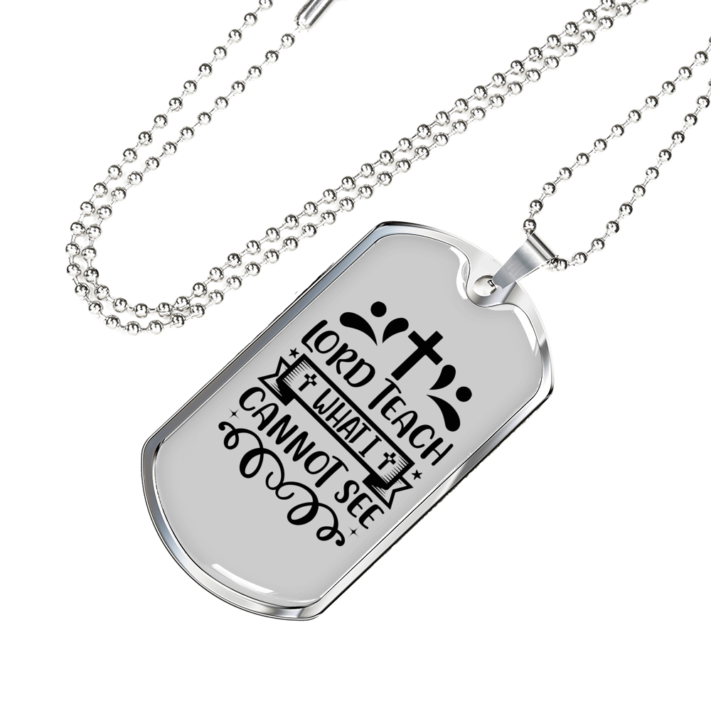 What I Cannot See Christian Necklace Stainless Steel or 18k Gold Dog Tag 24" Chain-Express Your Love Gifts