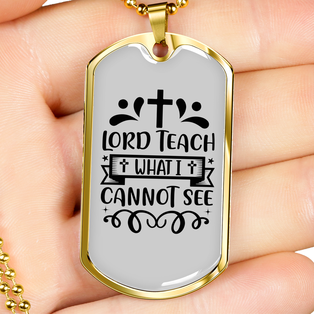 What I Cannot See Christian Necklace Stainless Steel or 18k Gold Dog Tag 24" Chain-Express Your Love Gifts