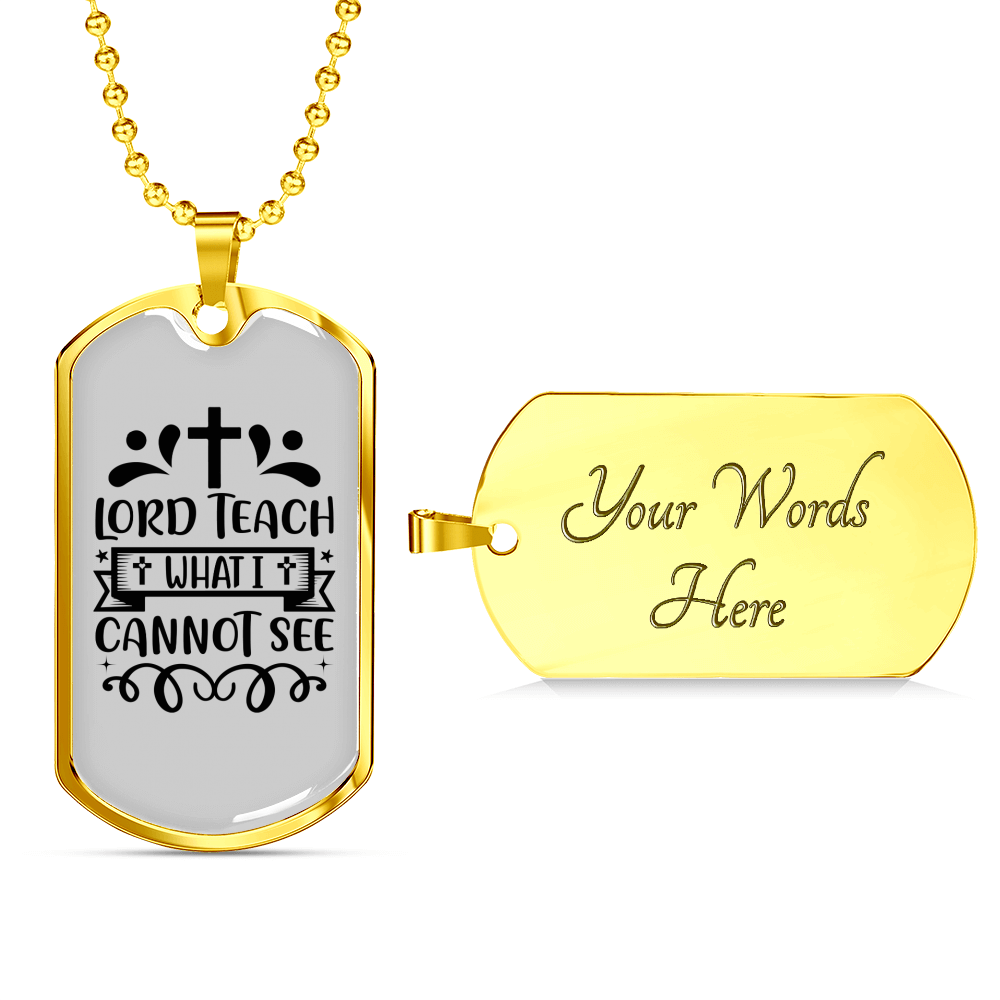 What I Cannot See Christian Necklace Stainless Steel or 18k Gold Dog Tag 24" Chain-Express Your Love Gifts