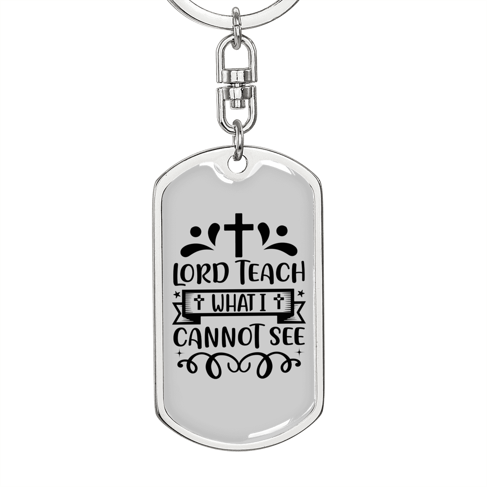 What I Cannot See Cross Keychain Stainless Steel or 18k Gold Dog Tag Keyring-Express Your Love Gifts