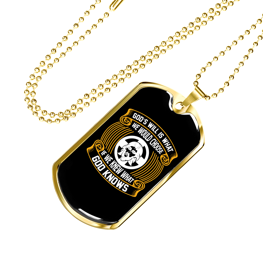 What We Could Choose Christian Necklace Stainless Steel or 18k Gold Dog Tag 24" Chain-Express Your Love Gifts