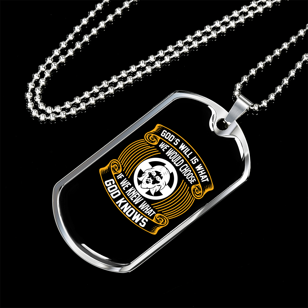 What We Could Choose Christian Necklace Stainless Steel or 18k Gold Dog Tag 24" Chain-Express Your Love Gifts