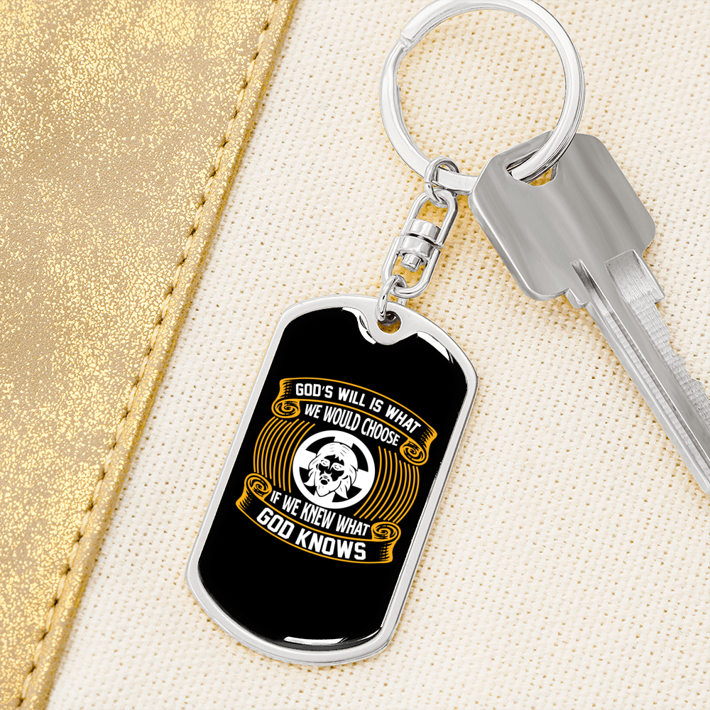 What We Would Choose Keychain Stainless Steel or 18k Gold Dog Tag Keyring-Express Your Love Gifts