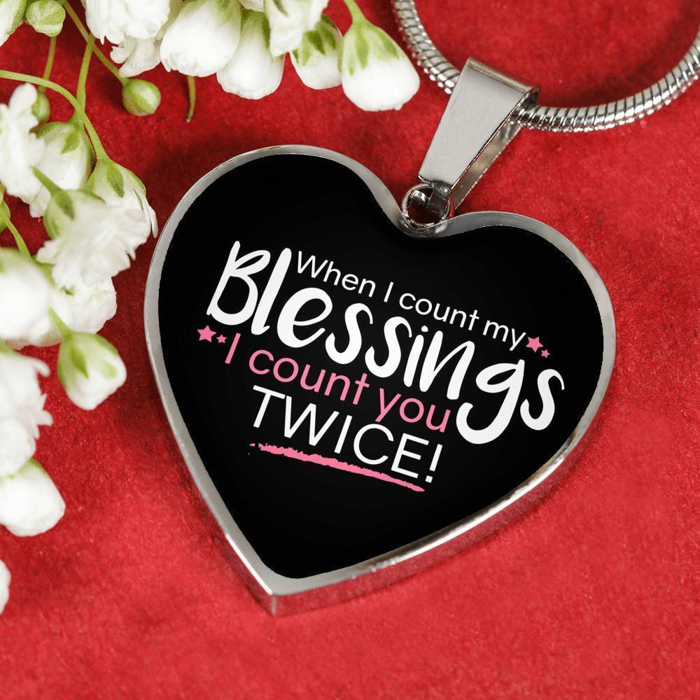 When I Count My Blessings Heart Pendant Necklace