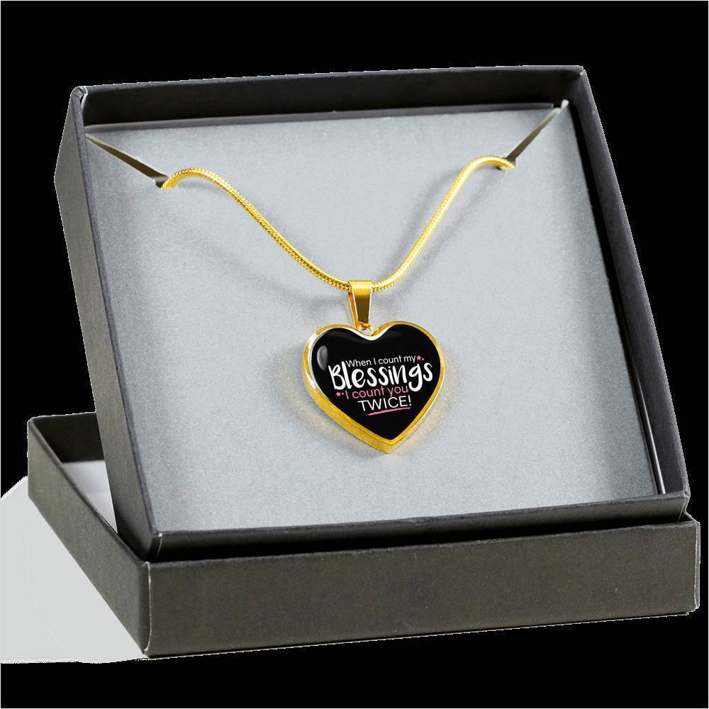 When I Count My Blessings Heart Pendant Necklace