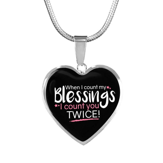 When I Count My Blessings Heart Pendant Necklace