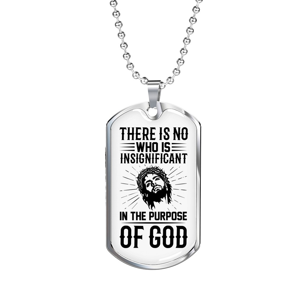 Who Is Insignicaficant Christian Necklace Stainless Steel or 18k Gold Dog Tag 24" Chain-Express Your Love Gifts