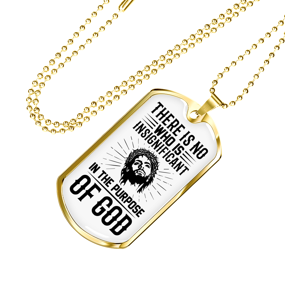 Who Is Insignicaficant Christian Necklace Stainless Steel or 18k Gold Dog Tag 24" Chain-Express Your Love Gifts