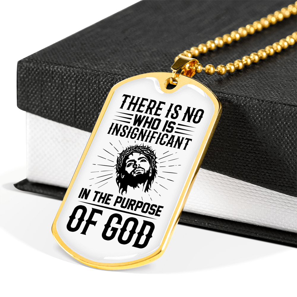 Who Is Insignicaficant Christian Necklace Stainless Steel or 18k Gold Dog Tag 24" Chain-Express Your Love Gifts