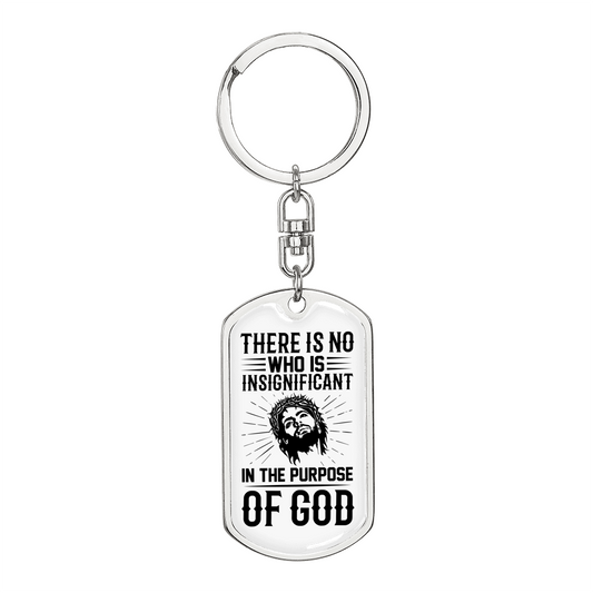 Who Is Insignicaficant Keychain Stainless Steel or 18k Gold Dog Tag Keyring-Express Your Love Gifts