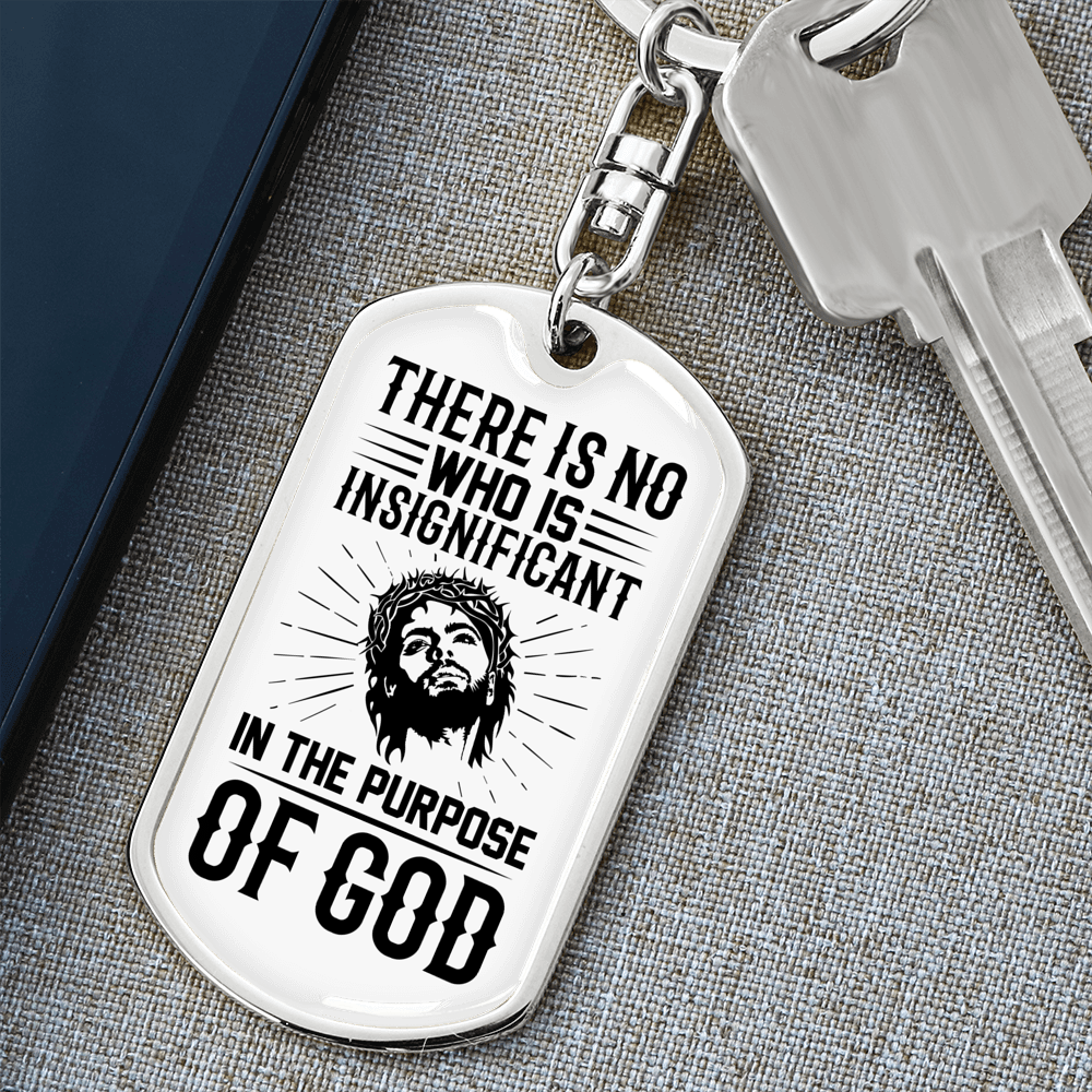 Who Is Insignicaficant Keychain Stainless Steel or 18k Gold Dog Tag Keyring-Express Your Love Gifts