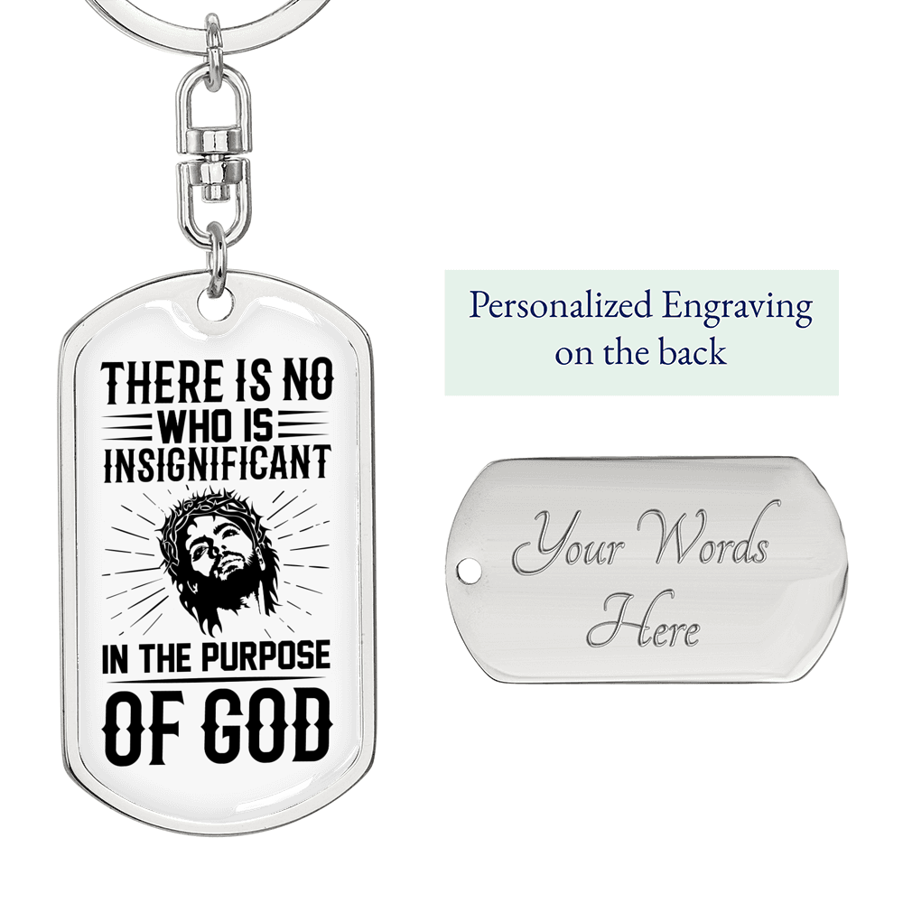 Who Is Insignicaficant Keychain Stainless Steel or 18k Gold Dog Tag Keyring-Express Your Love Gifts