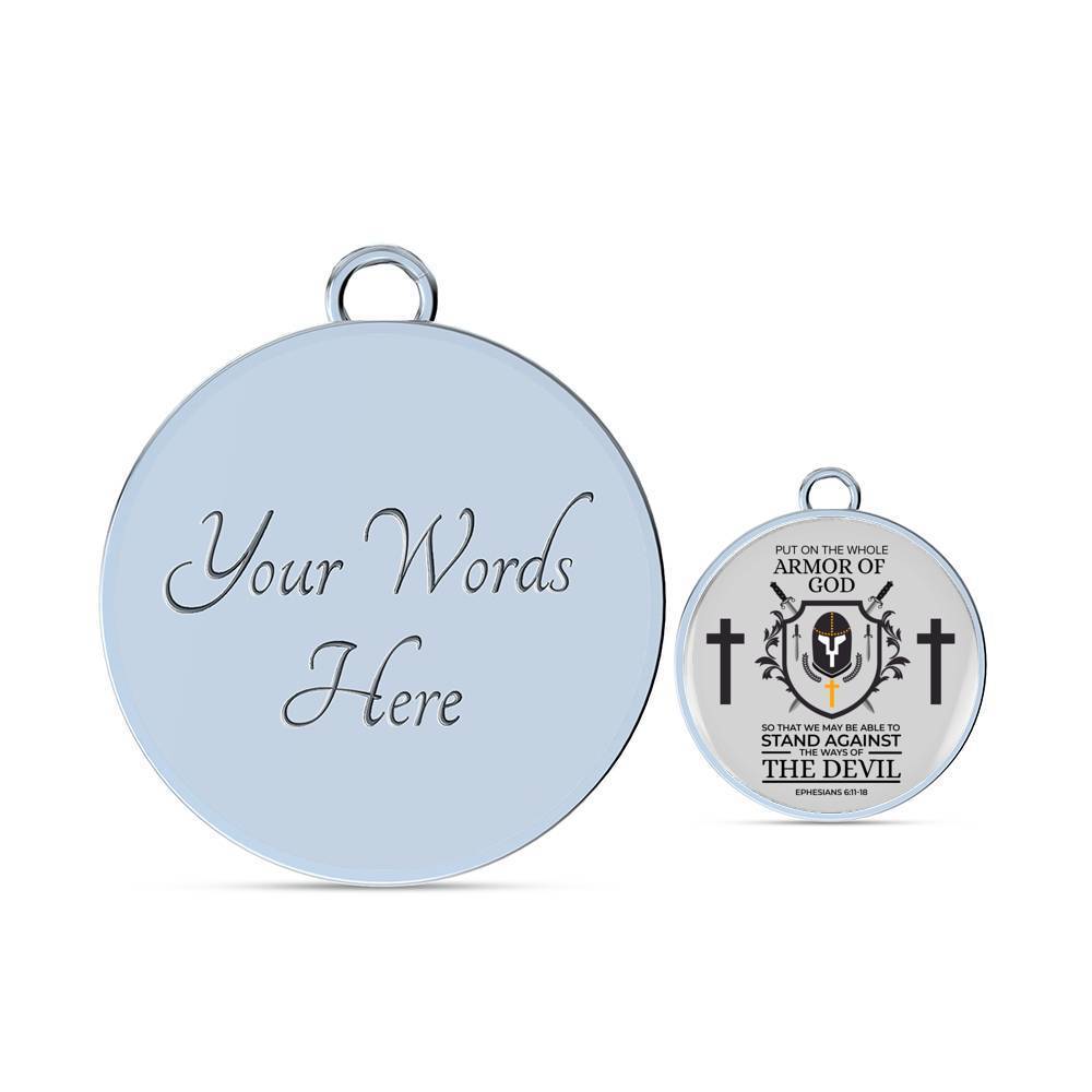 Whole Armor Of God Bible Verse Inspirational Gift Stainless Steel or 18k Gold Circle Bangle Bracelet - Express Your Love Gifts