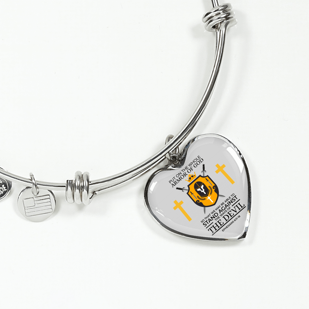 Whole Armor Of God Stainless Steel or 18k Gold Heart Pendant 18-22"-Express Your Love Gifts