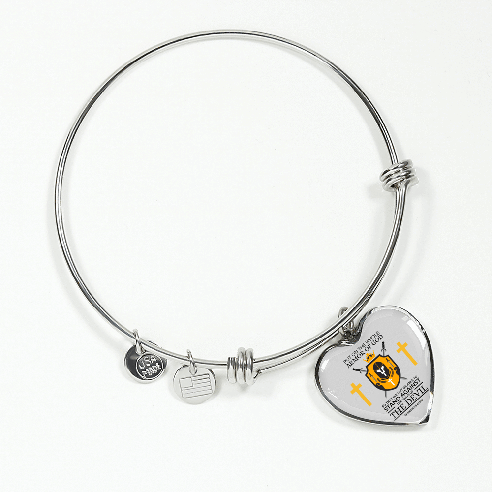 Whole Armor Of God Stainless Steel or 18k Gold Heart Pendant 18-22"-Express Your Love Gifts