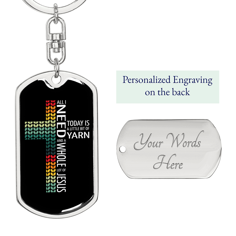 Whole Lot Of Jesus Keychain Stainless Steel or 18k Gold Dog Tag Keyring-Express Your Love Gifts