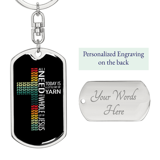 Whole Lot Of Jesus Keychain Stainless Steel or 18k Gold Dog Tag Keyring-Express Your Love Gifts